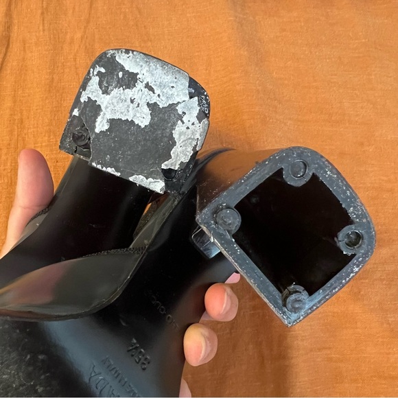 Vintage 90s Prada patent leather Mary Jane heels square toe ankle strap - Picture 11 of 11